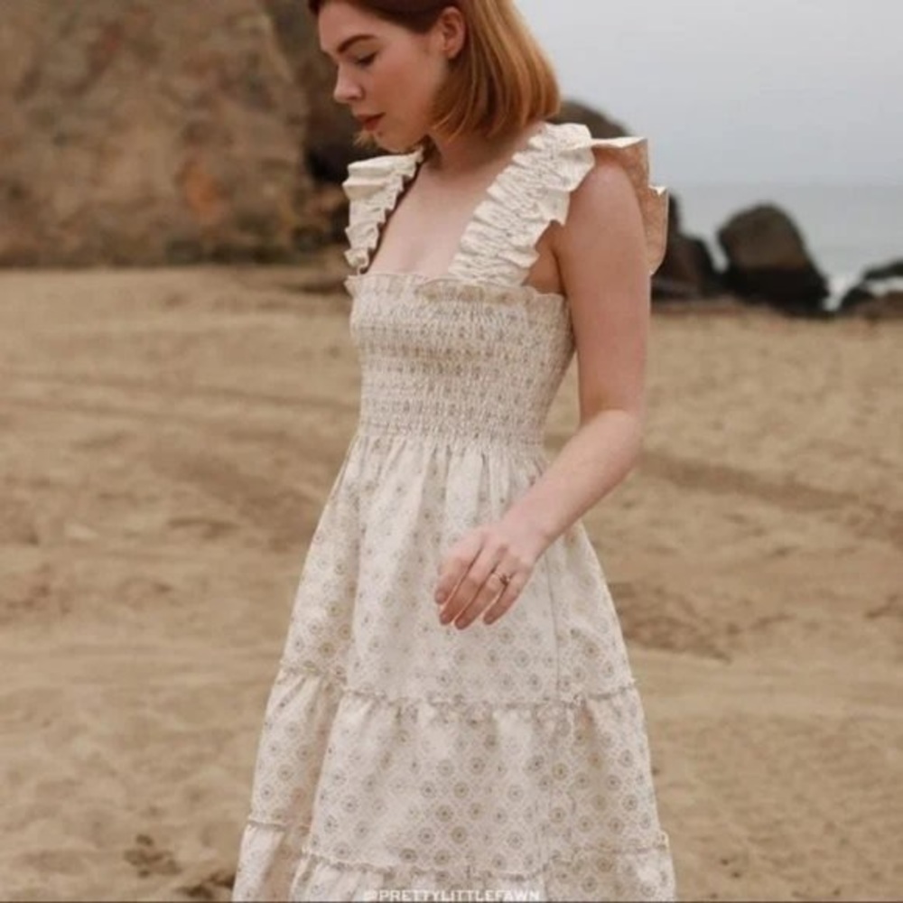 Hill House Ellie Gold Jacquard Nap Dress